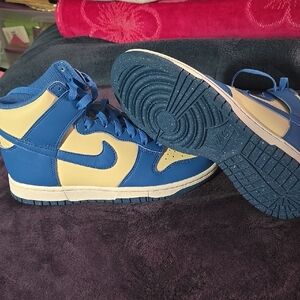 Nike Blue and Cream High-Top Sneakers